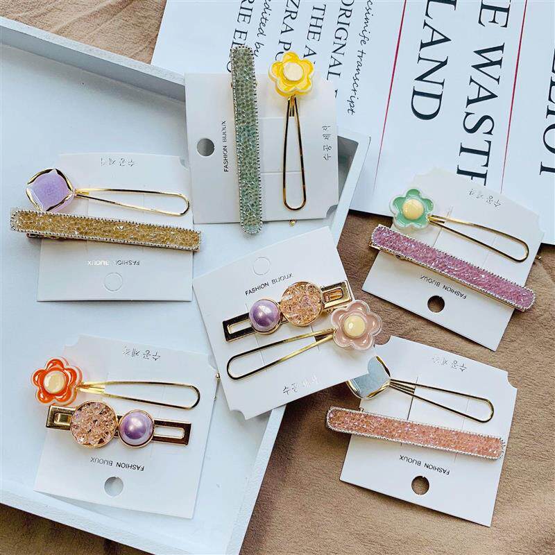 กิ๊บติดผม 公主可爱少女新款韩版ins发夹套装鸡蛋花头夹创意时尚糖果色发夹  