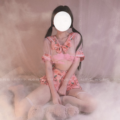 做你的猫：吃草莓吗哥哥 可爱少女性感网纱情趣学生装制服诱惑-淘宝网