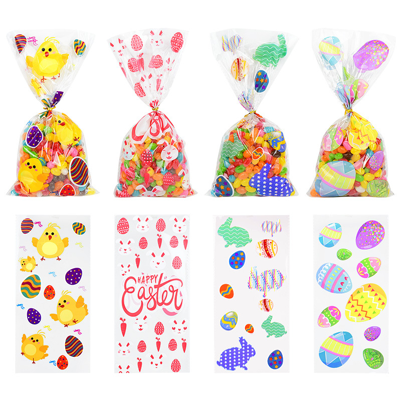 easter packaging bag candy packaging bag egg packing box turkey resurrection baking packaging 50 pcs