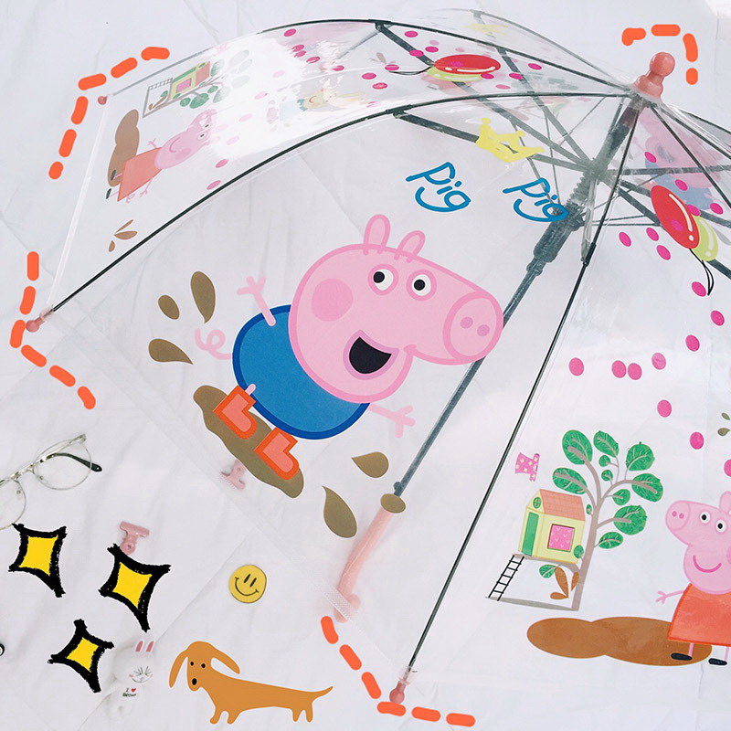七行 小豬佩琪佩奇兒童雨傘女小學生男童雨傘兒童女款可愛透明傘