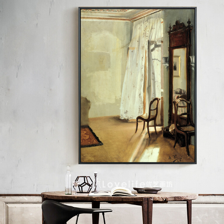 门采尔有阳台的房间写实派世界名画印象派装饰画抽象画壁画油画
