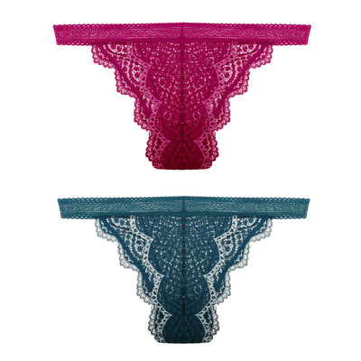 好奇小姐内裤女性感黑色镂空低腰无痕透气大码提臀蕾丝三角裤-淘宝网