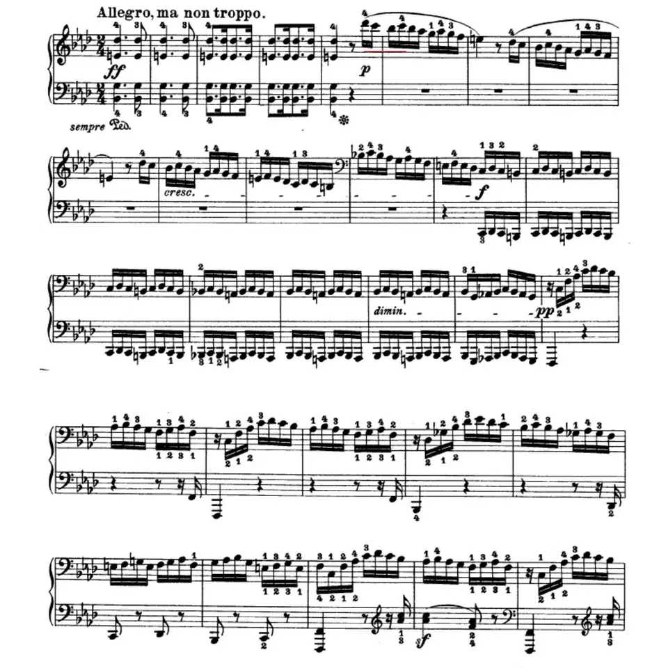 贝多芬 热情 奏鸣曲op.57 第三乐章 钢琴谱 高清