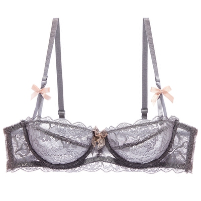 少女美屋夏季超薄无海绵蕾丝文胸内衣上托小胸聚拢大码灰色胸罩女-淘宝网