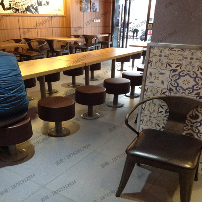 เก้าอี้ 咖啡甜品奶茶西餐厅桌椅汉堡小吃店快餐桌椅长方圆吧台桌组合定制  