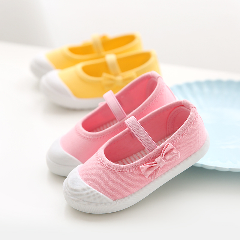 兒童布鞋女夏 女童淺口帆布鞋公主單鞋2-3-4歲寶寶糖果色鞋子韓國