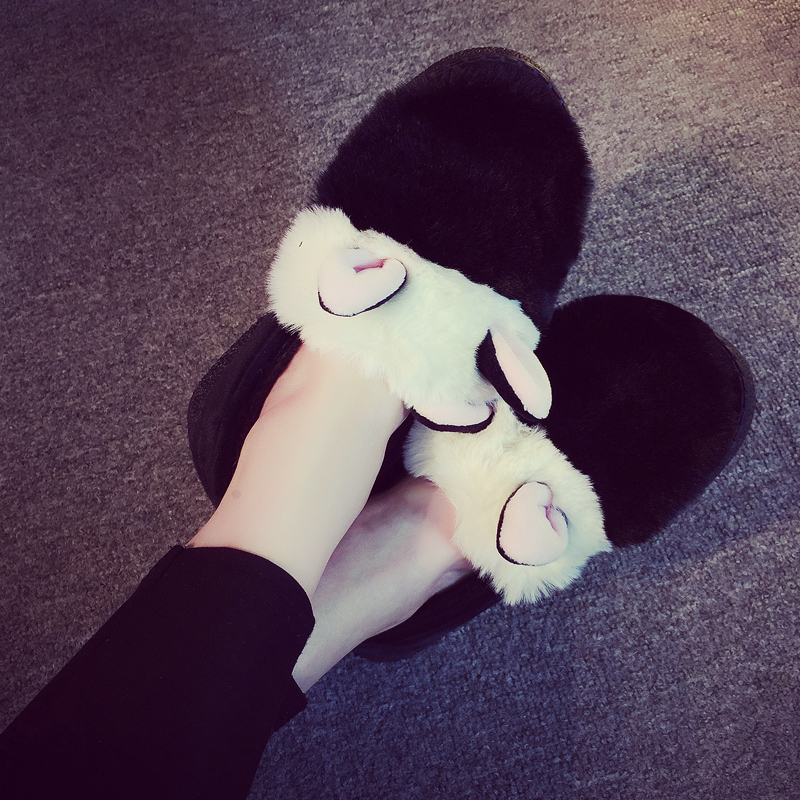 棉拖鞋女秋鼕季情侶家居可愛厚底保暖室內包跟韓版月子鞋毛毛拖鞋