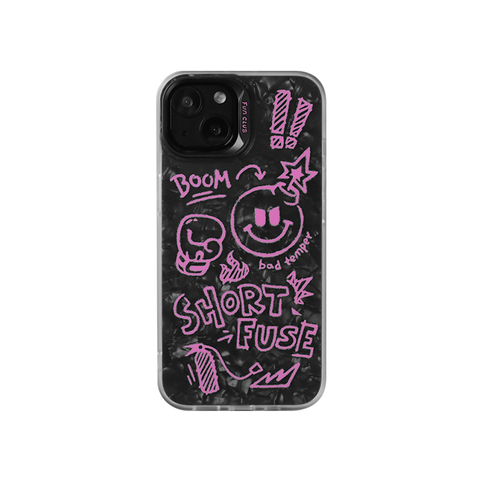 FUN Punk Matte Drawing Illustration Funny Unique Double Layer 3D Luxury Black 12 15, 14, 13 iPhone Case