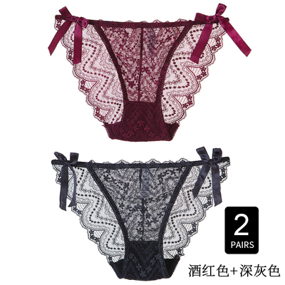 内裤女蕾丝低腰火辣公主镂空透明全透超薄网纱透视真人夏2018新款-淘宝网