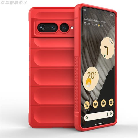 Red — Easy Grip Non Slip Matte Silicone TPU 7, 7 Pro, 6, 6 Pro Google Pixel Phone Case