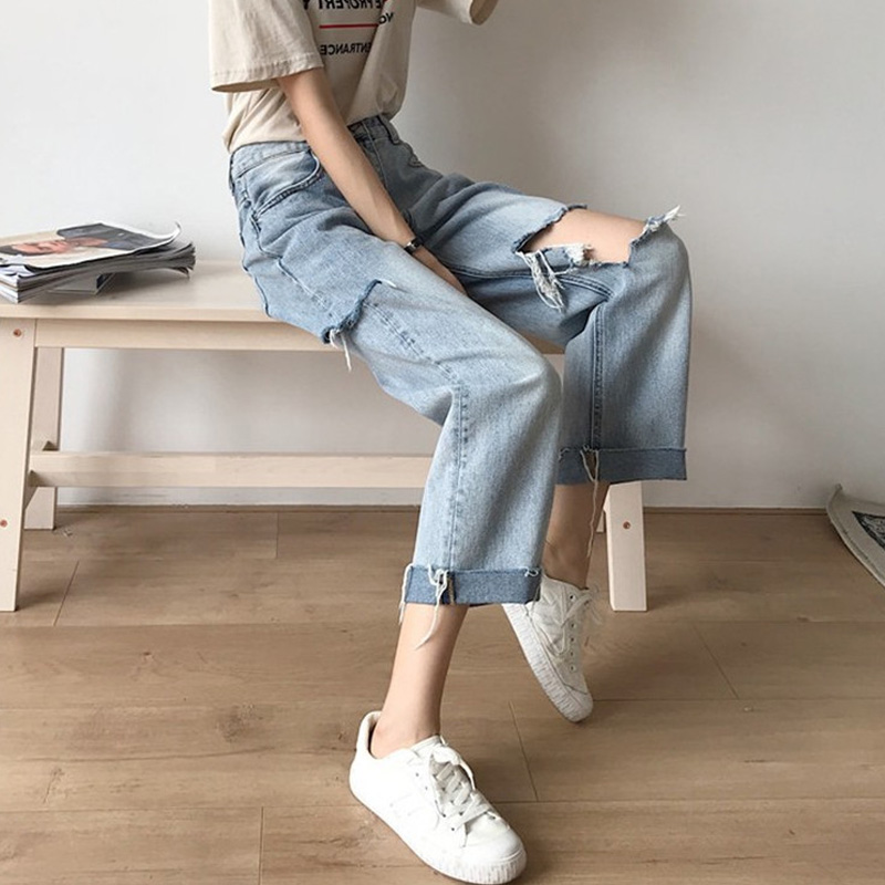 plus la taille de la maille rouge ripped jeans femme 2019 été de nouveau la graisse sœur lâche mendiant péplum à l'échelle de la jambe droite pantalon plus la taille de la maille rouge ripped jeans femme 2019 été de nouveau la graisse sœur lâche mendiant péplum à l'échelle de la jambe droite pantalon