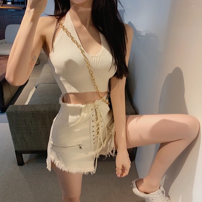 2020春季新款白色绑带高腰短裤+性感短款背心两件套时尚套装女装-淘宝网 2020春季新款白色绑带高腰短裤+性感短款背心两件套时尚套装女装-淘宝网