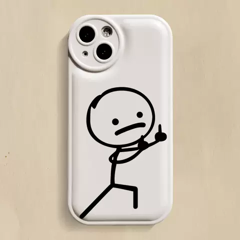 Stickman Middle Finger Phone Cases Covers Funny Unique iPhone 14, iPhone 13, iPhone 12