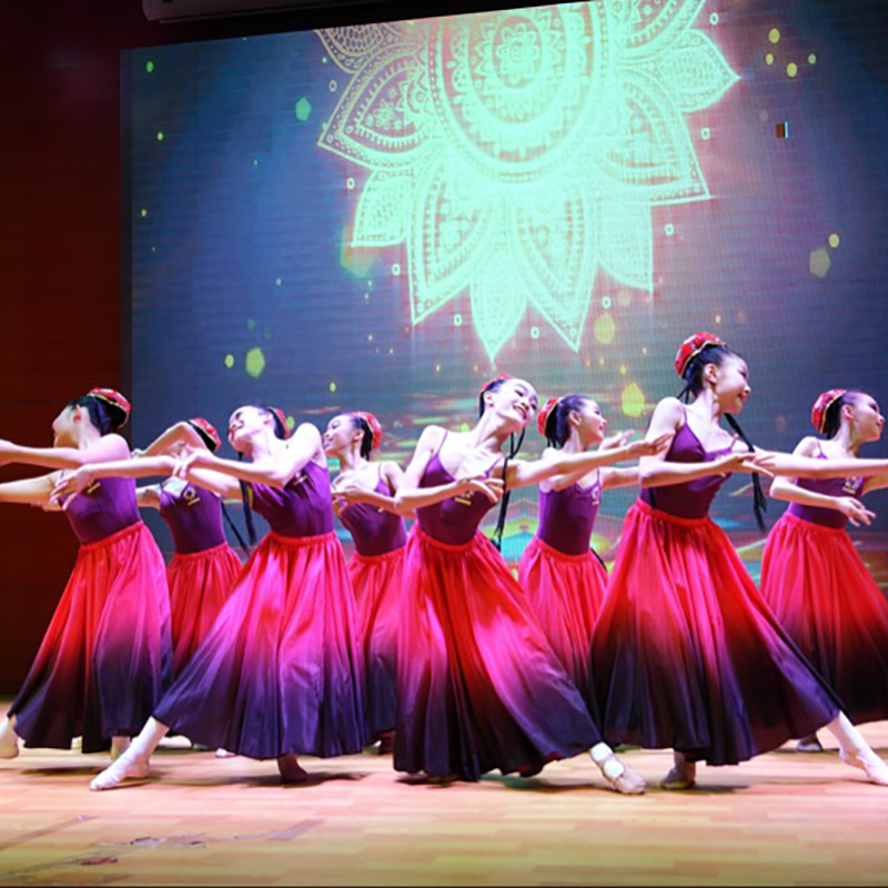 新疆舞蹈練習裙彝族維族藏族舞練習裙演出服裝半身裙長裙大擺裙女