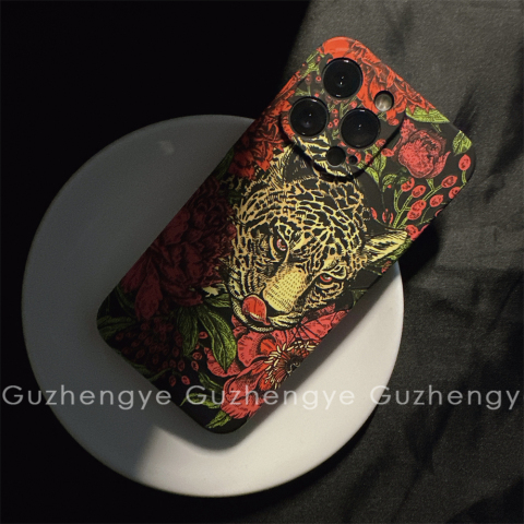 Luminous Embossed Leopard Print Pattern 12 15, 14, 13 iPhone Case