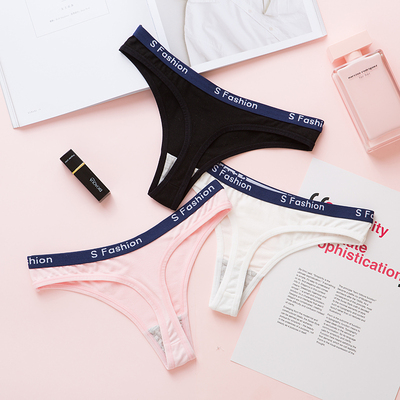 丁字裤女纯棉性感字母腰欧美无痕女士红色全棉裆运动隐形三角T裤-淘宝网 丁字裤女纯棉性感字母腰欧美无痕女士红色全棉裆运动隐形三角T裤-淘宝网