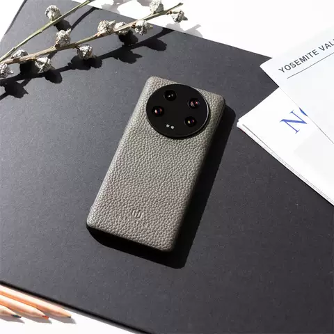 New Phone Cases Covers Litchi Pattern Genuine Leather Business High End Premium Xiaomi 13, Xiaomi 13 Pro, Xiaomi 13 Ultra