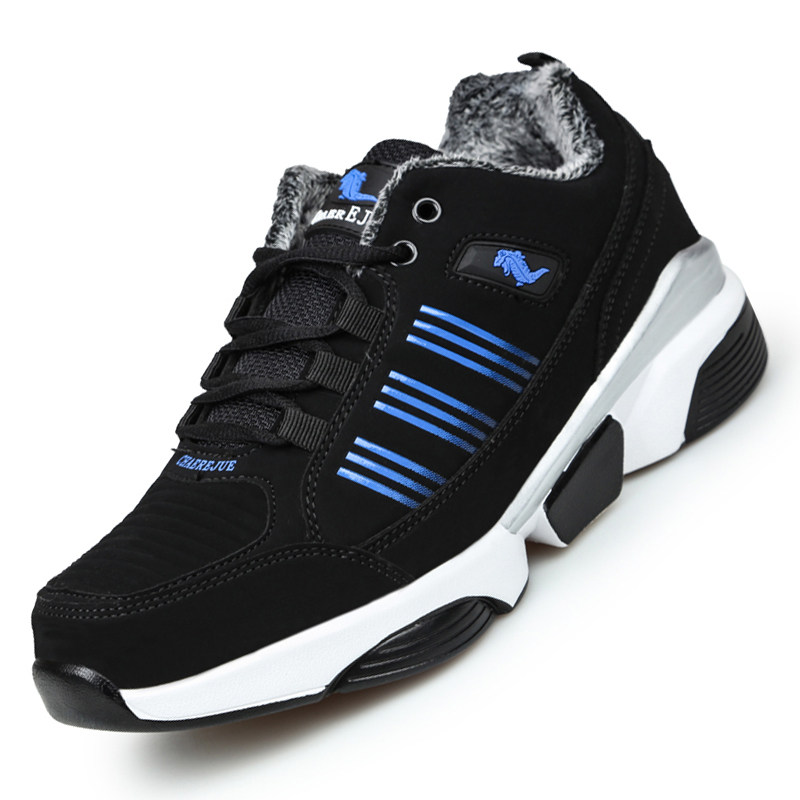 鼕季加絨保暖男士棉鞋休閑運動鞋男鞋大碼鼕天中學生男跑步鞋防水