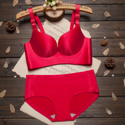 维多利亚大红色本命年结婚文胸套装少女士聚拢薄款夏季收副乳内衣-淘宝网