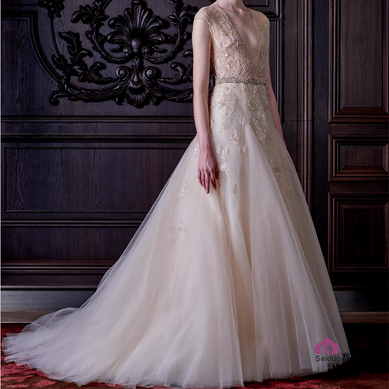 robe de mariée en 2019 nouvelle mariée de luxe de perles sexy backless rêve de fuite de la princesse peng jupe couture robe de mariée en 2019 nouvelle mariée de luxe de perles sexy backless rêve de fuite de la princesse peng jupe couture
