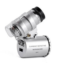 Ювелирные изделия высокой четкости в 60 раз Мини - ручной 9882led Высокий контроль купюр Портативный микроскоп