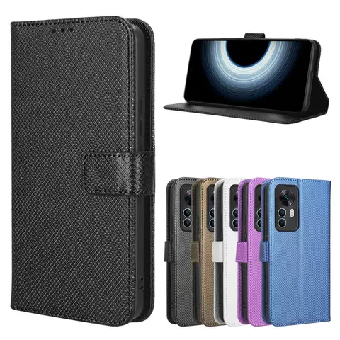 Phone Cases Wallets Folio Flip Magnetic Synthetic Leather Card Holder Folding Stand Diamond Pattern Xiaomi Redmi K50, Redmi K50 Pro, Redmi K50 Ultra, Xiaomi 12T, Xiaomi 12T Pro