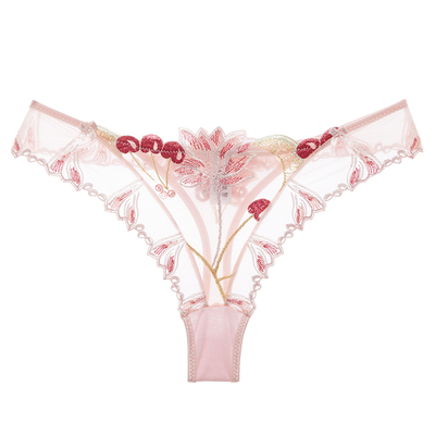 少女美屋 性感蕾丝T裤丁字裤透明情趣透气内裤超薄诱惑低腰三角裤-淘宝网