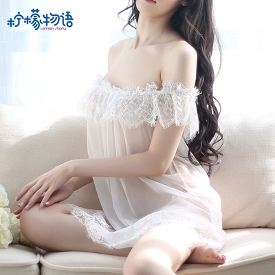 性感情趣内衣骚蕾丝睡衣女三点式极度超薄透明少女睡裙诱惑套装夏