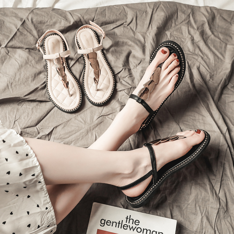 sandales femme 2019 nouvelle fée d'été le vent de la mode belle joker tempérament des élèves du réseau rouge rome plat chaussures sandales femme 2019 nouvelle fée d'été le vent de la mode belle joker tempérament des élèves du réseau rouge rome plat chaussures
