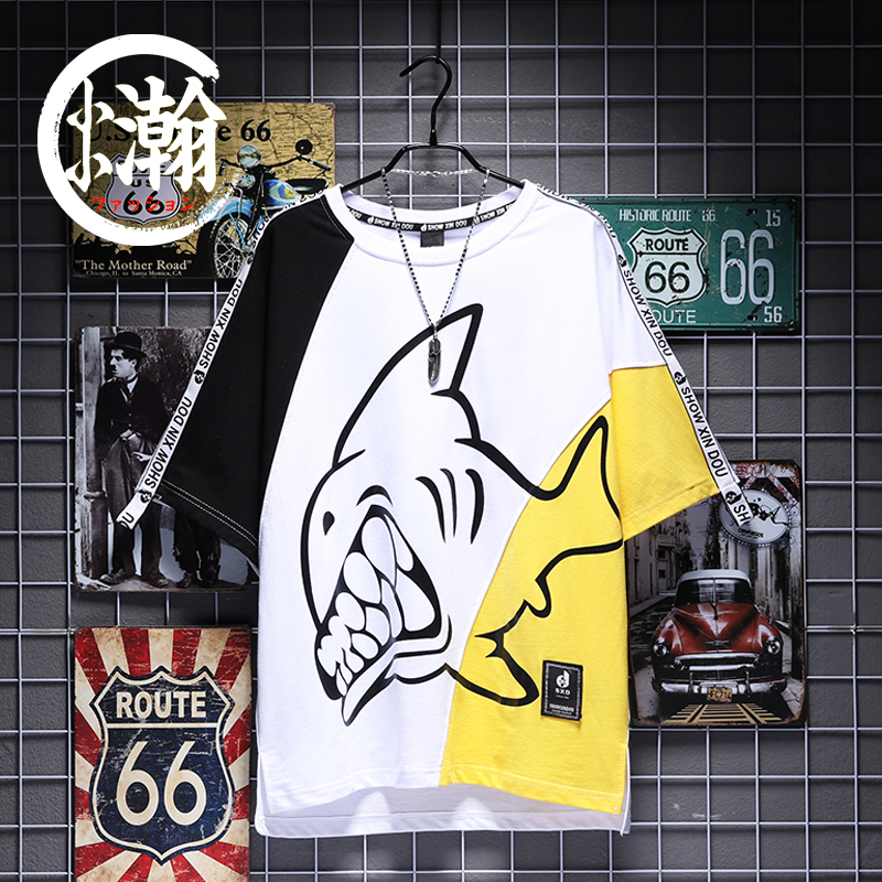 la marque tide harbor, le vent petit frais de requin de la cinquième manche de t-shirt hommes tendance lâche 5 points de t-shirt à manches collège les vents dans la manche la marque tide harbor, le vent petit frais de requin de la cinquième manche de t-shirt hommes tendance lâche 5 points de t-shirt à manches collège les vents dans la manche