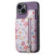 Girls Phone Cases Covers Chic Stylish Flower Zipper Card Holder Kickstand iPhone 15, iPhone 14, iPhone 13, iPhone 12, iPhone 11