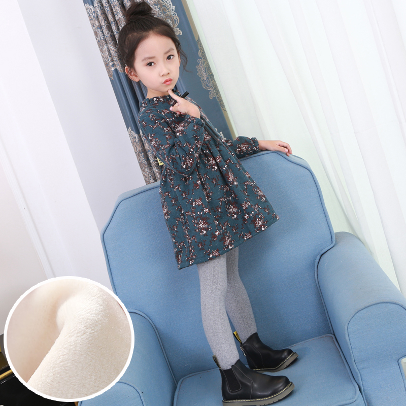 女童秋鼕裝新款韓版兒童純棉洋氣公主裙子寶寶加厚加絨長袖連衣裙