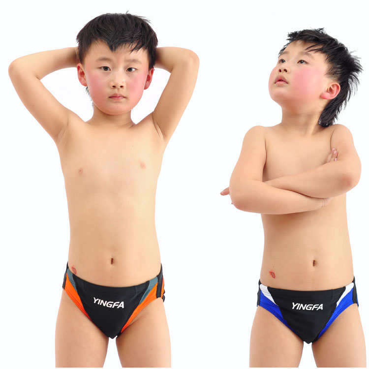 英發兒童泳褲 拼色青少年學生男孩男童中大童寶寶泳衣三角遊泳褲