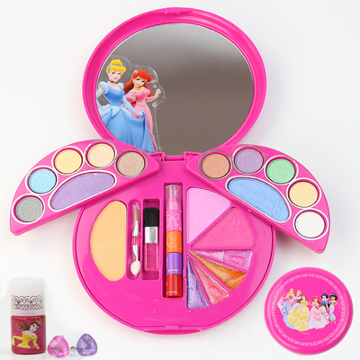 正品迪士尼公主女童化妝盒兒童過家家玩具禮品小孩化妝品表演彩妝