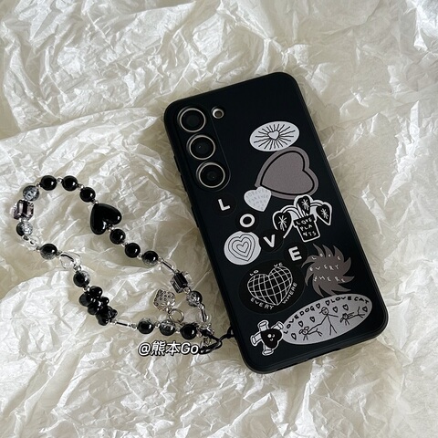 Family Love Cute For Girls With Bead Wrist Lanyard Strap S23, S23 Plus, S23 Ultra, S22, S22 Plus, S22 Ultra, S21, S21 Plus