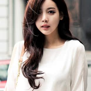 8090真发假刘海接发片 修脸斜长刘海片 真人发丝 自然 假刘海片