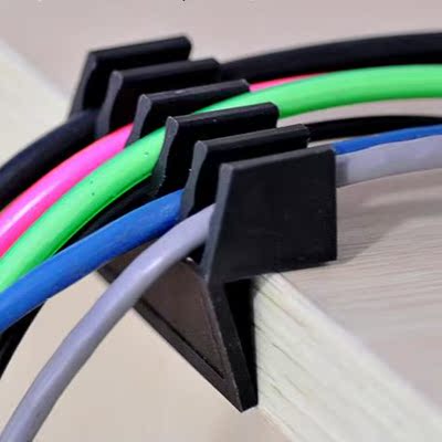 桌面电线理线夹固线夹子理线器 自粘五孔排线卡线扣固定夹2个套装