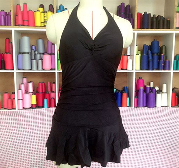 2016新款泳衣女保守连体裙式遮肚大码温泉显瘦游泳衣小胸聚拢泳装