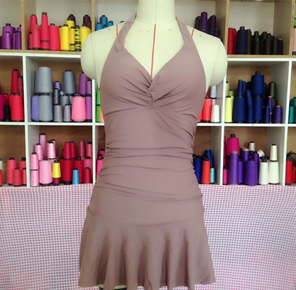 2016新款泳衣女保守连体裙式遮肚大码温泉显瘦游泳衣小胸聚拢泳装