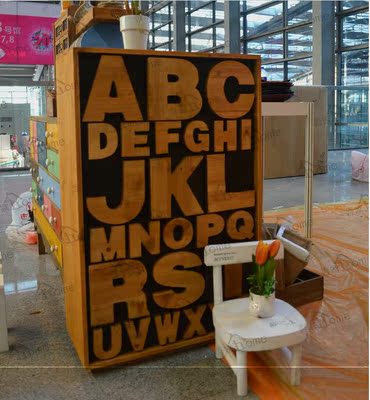 zakka实木床头收纳柜 26英文字母柜抽屉边柜 整理柜储物柜特价