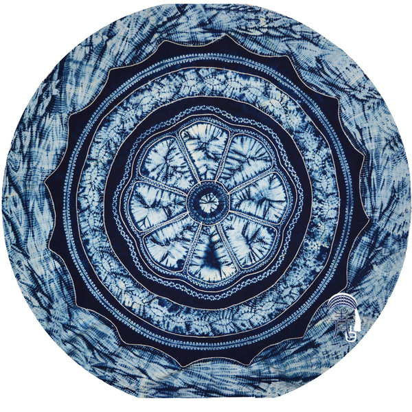 云南民族特色工艺品 大理周城纯手工扎染小圆茶餐桌布[风花雪月]