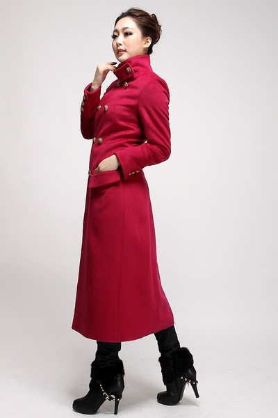 乘务员风衣 空姐 外套 航空立领双排扣加长款大衣 ws 78 现货