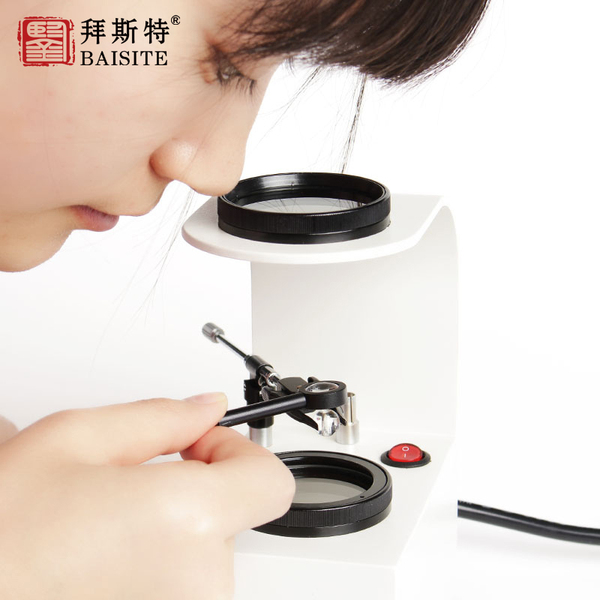 拜斯特台式偏光镜带灯led鉴定珠宝琥珀水晶玉石碧玺干涉球宝石夹