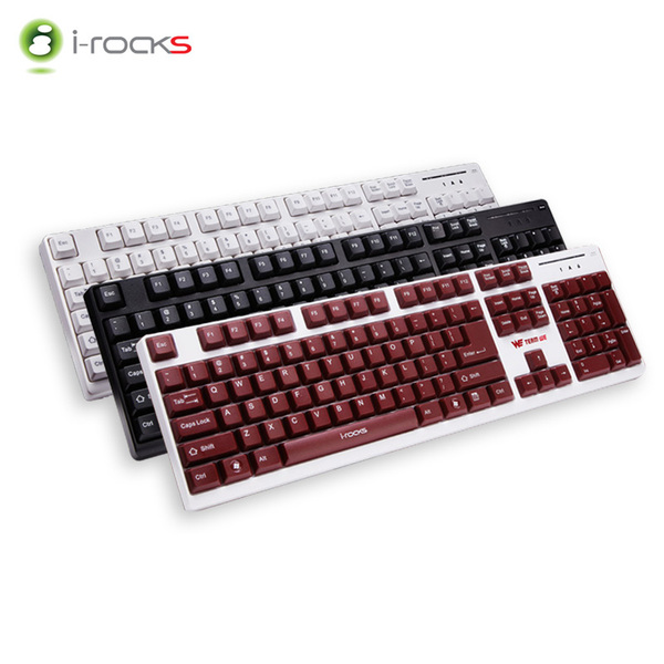 i-rocks/艾芮克 kr-6260we机械手感usb 24键无冲游戏键盘