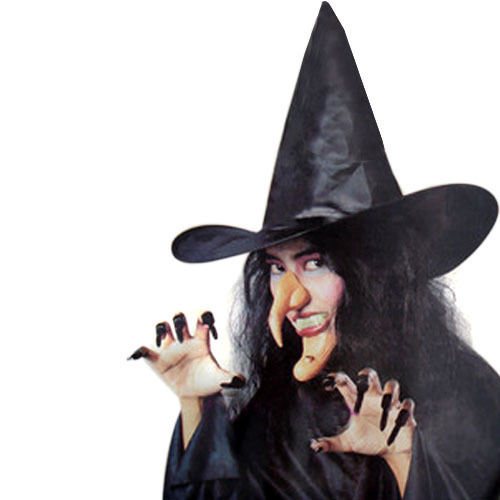 新奇特服装衣服道具巫婆帽子 假牙 指甲 鼻子 下巴组合 巫婆5件套