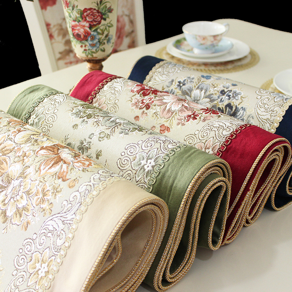 【特价三折】桌旗欧式奢华高档加宽床旗茶几旗田园花卉包邮可定做