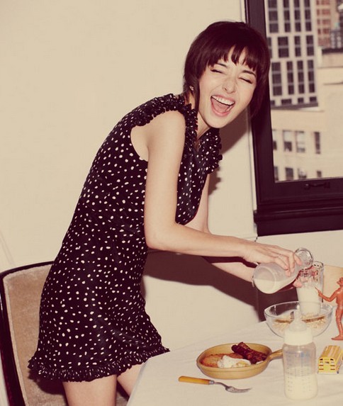 [转卖]日本正品 梨花maison de reefur修身波点木耳飞袖连衣裙op