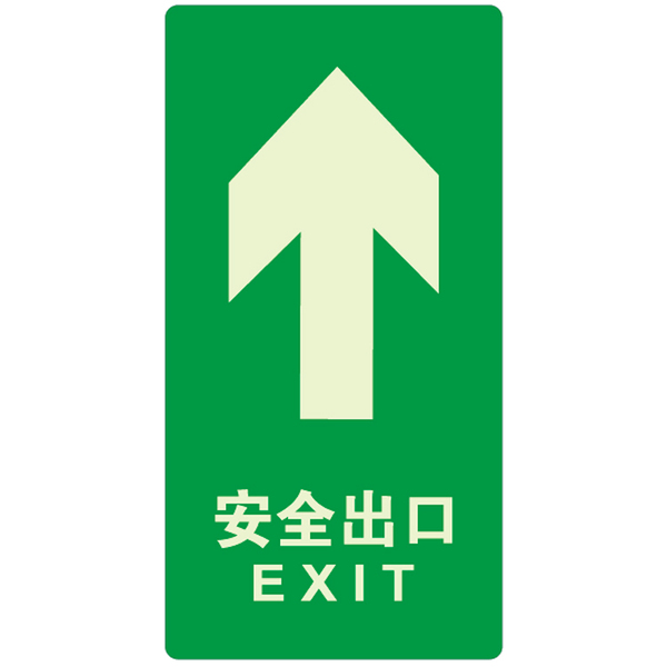 夜光标识标牌消防安全地贴纸自发光标志荧光 安全出口地贴a5618