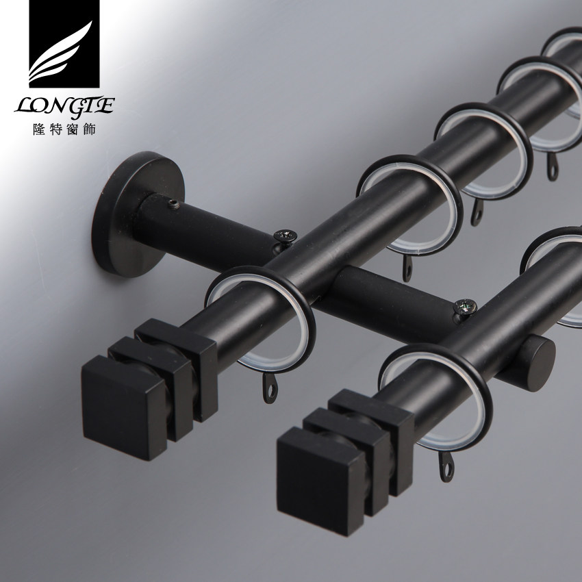 隆特窗饰 窗帘杆罗马杆窗帘单杆双杆纳米消音静音窗帘杆子轨道