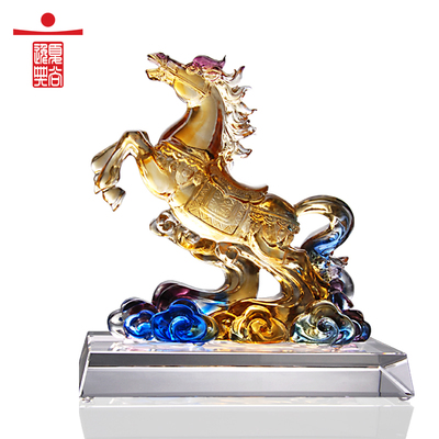 琉璃马摆件仕途耀眼办公桌家居礼品商务定制纪念品手工艺品